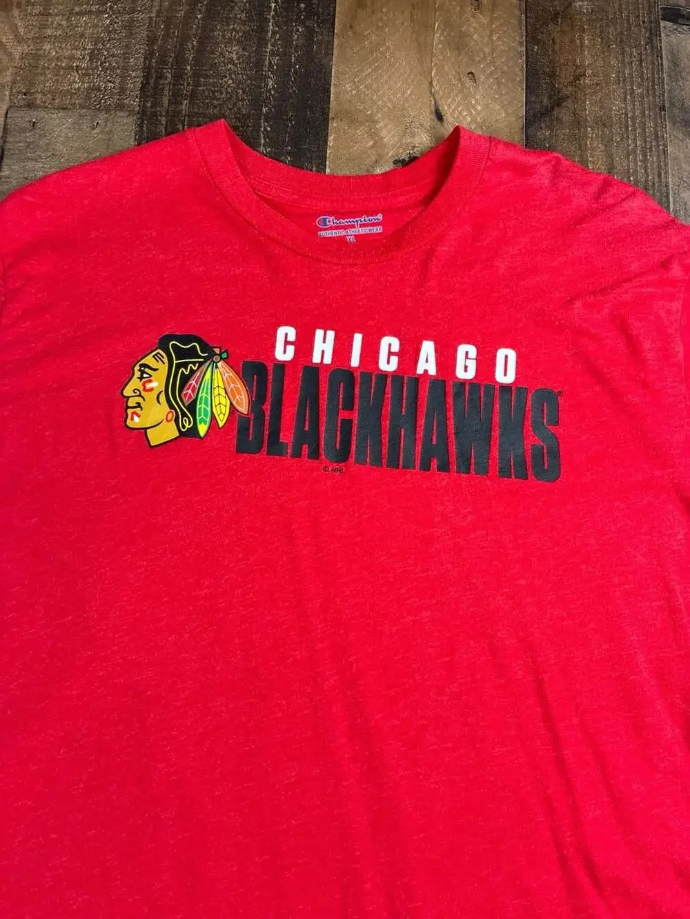Champion‎ NHL Chicago Blackhawks Men's Tee T-Shirt Red Size XL - Picture 2 of 5
